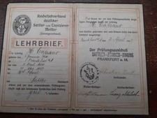 1927 Gesellenbrief, Lehrbrief